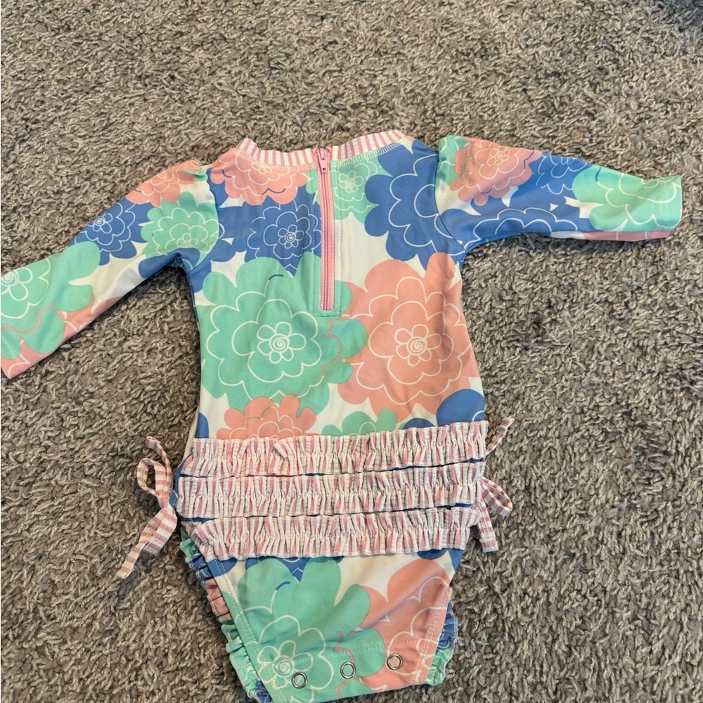 Floral Long Sleeve Baby Swimsuit